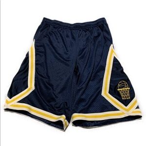 Nike basketball shorts blue and yellow